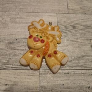 REINDEER TREE TREATS Vintage 1976 HALLMARK Christmas Tree Ornament Paint Loss